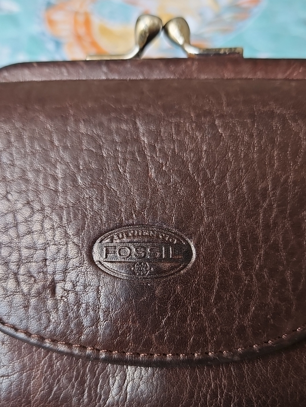 Vintage Fossil Chocolate Brown Soft Leather Women's Clasp Wallet Coin Purse - Picture 3 of 5